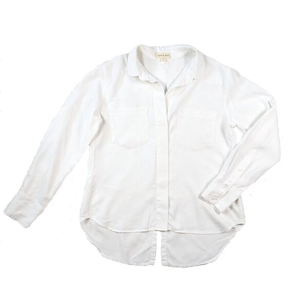 Cloth & Stone Split Back Long Sleeve White Shirt Size Small - Picture 1 of 5